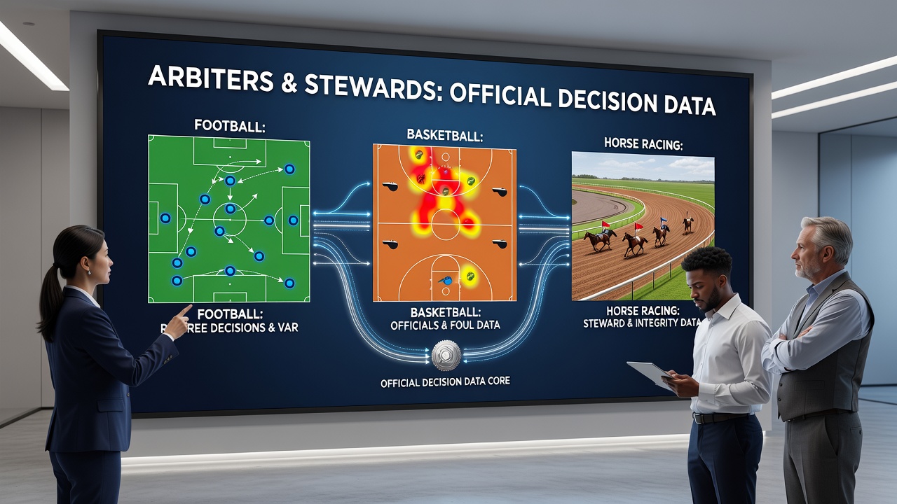 Stewards inspecting a horse race finish and reviewing video evidence