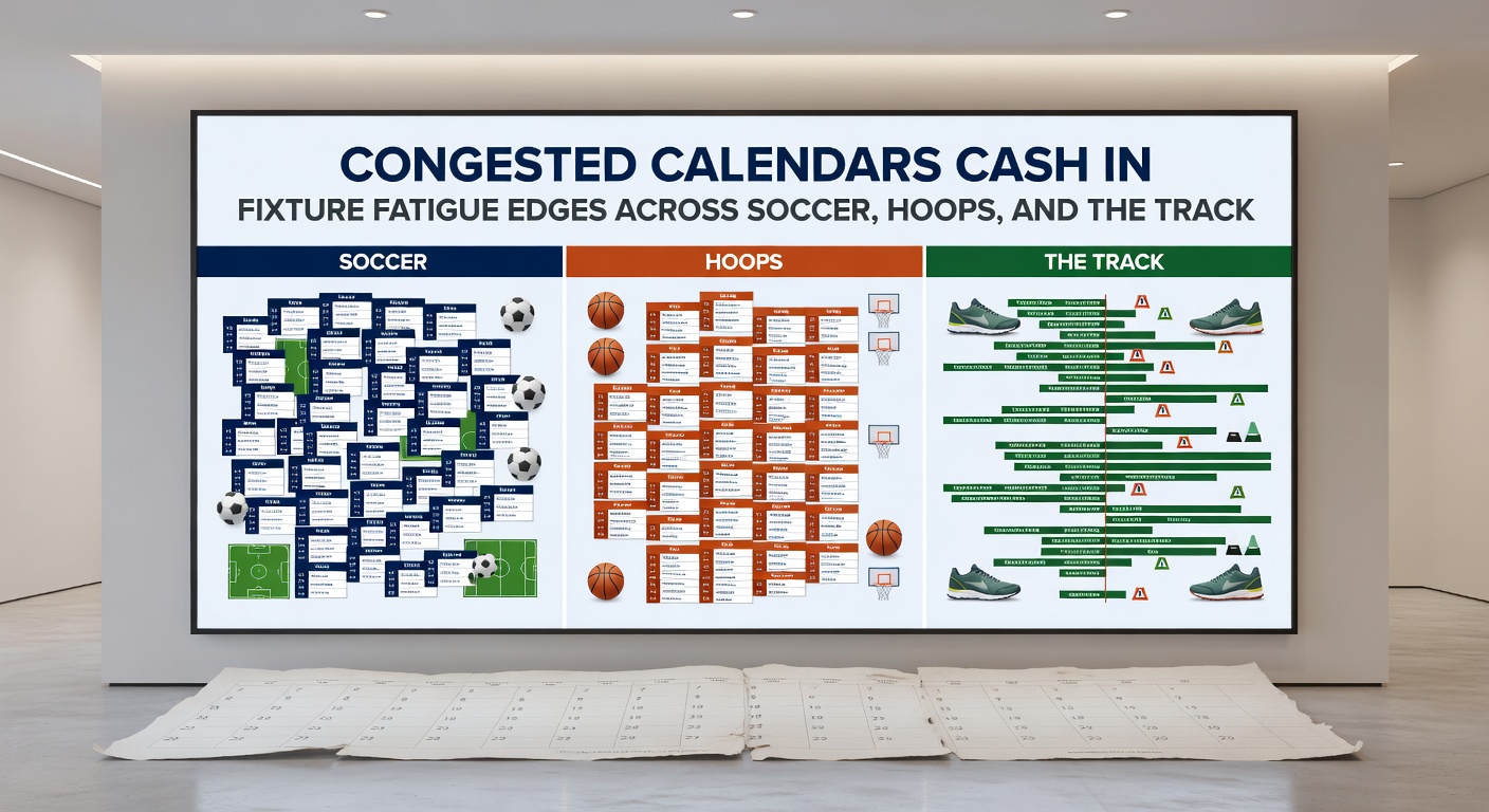 NBA players slumped on the bench during a back-to-back game, sweat-soaked jerseys emphasizing exhaustion in a packed arena