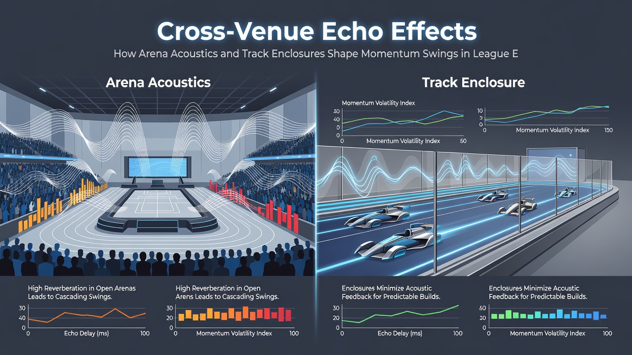 Cross-section diagram of a track enclosure illustrating sound wave paths during a 100-meter sprint final