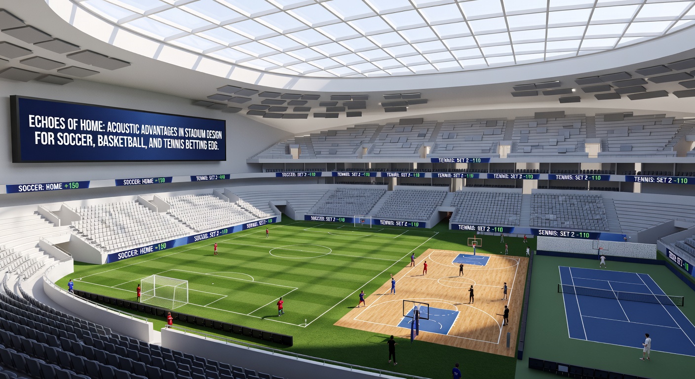 Basketball arena interior showing steep seating tiers and rafters that trap and redirect fan noise toward the court