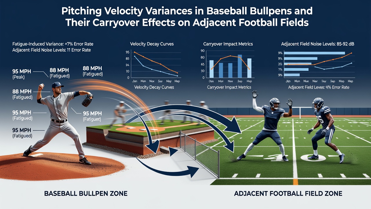 Football field setup on a baseball diamond after conversion during a doubleheader event