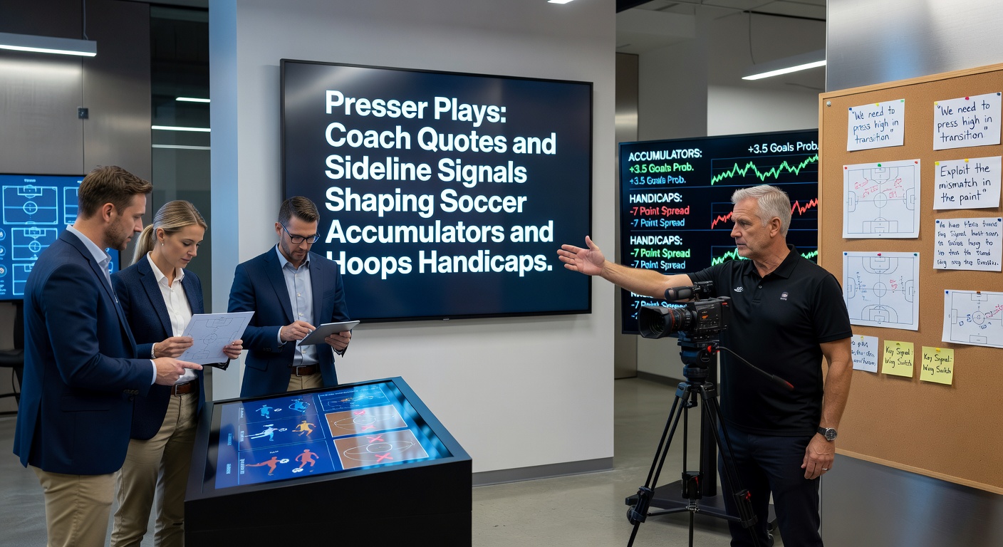Basketball coach signaling from the sideline during a tense NBA game, players reacting mid-play to adjust their handicap-shifting strategy
