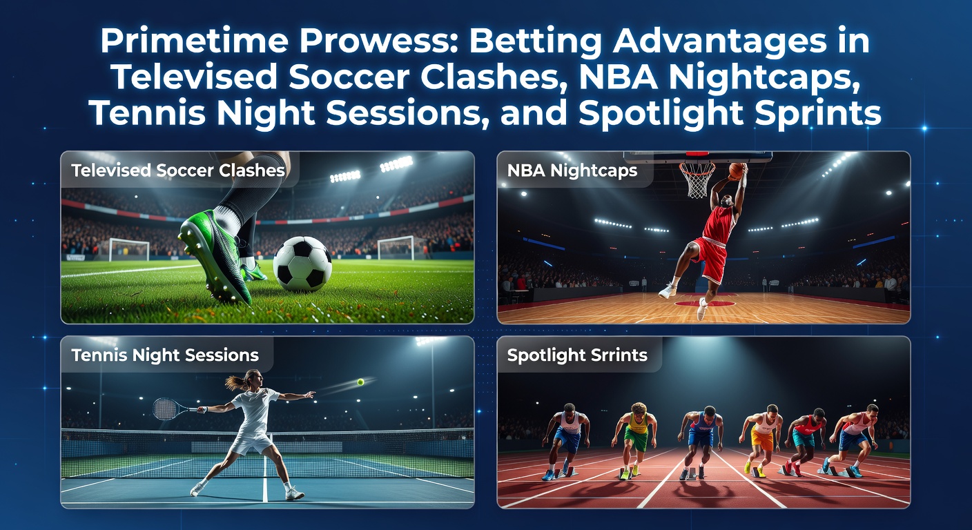 Floodlit soccer stadium packed with fans during a primetime televised clash, highlighting betting odds displays on screens