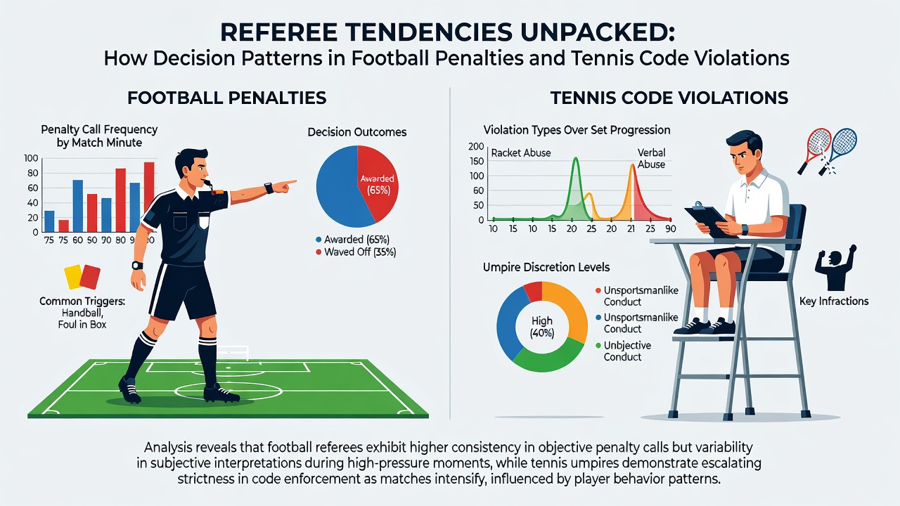 Tennis umpire issuing a code violation during a professional match