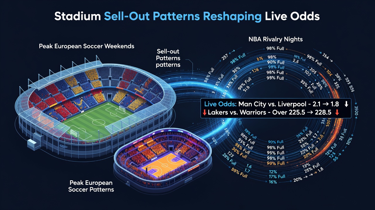 Packed stadium during a major European soccer match affecting live betting dynamics