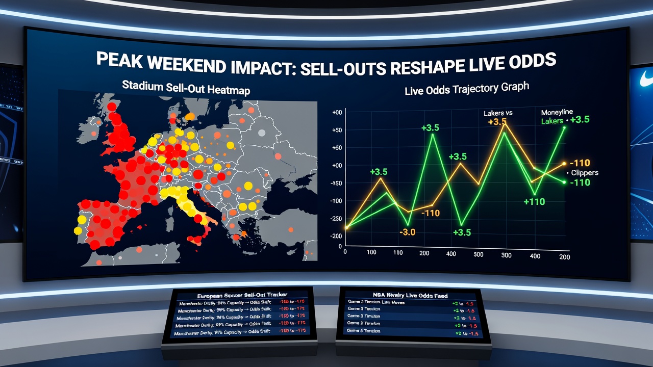 NBA arena at full capacity during a rivalry game with visible impact on live odds movement