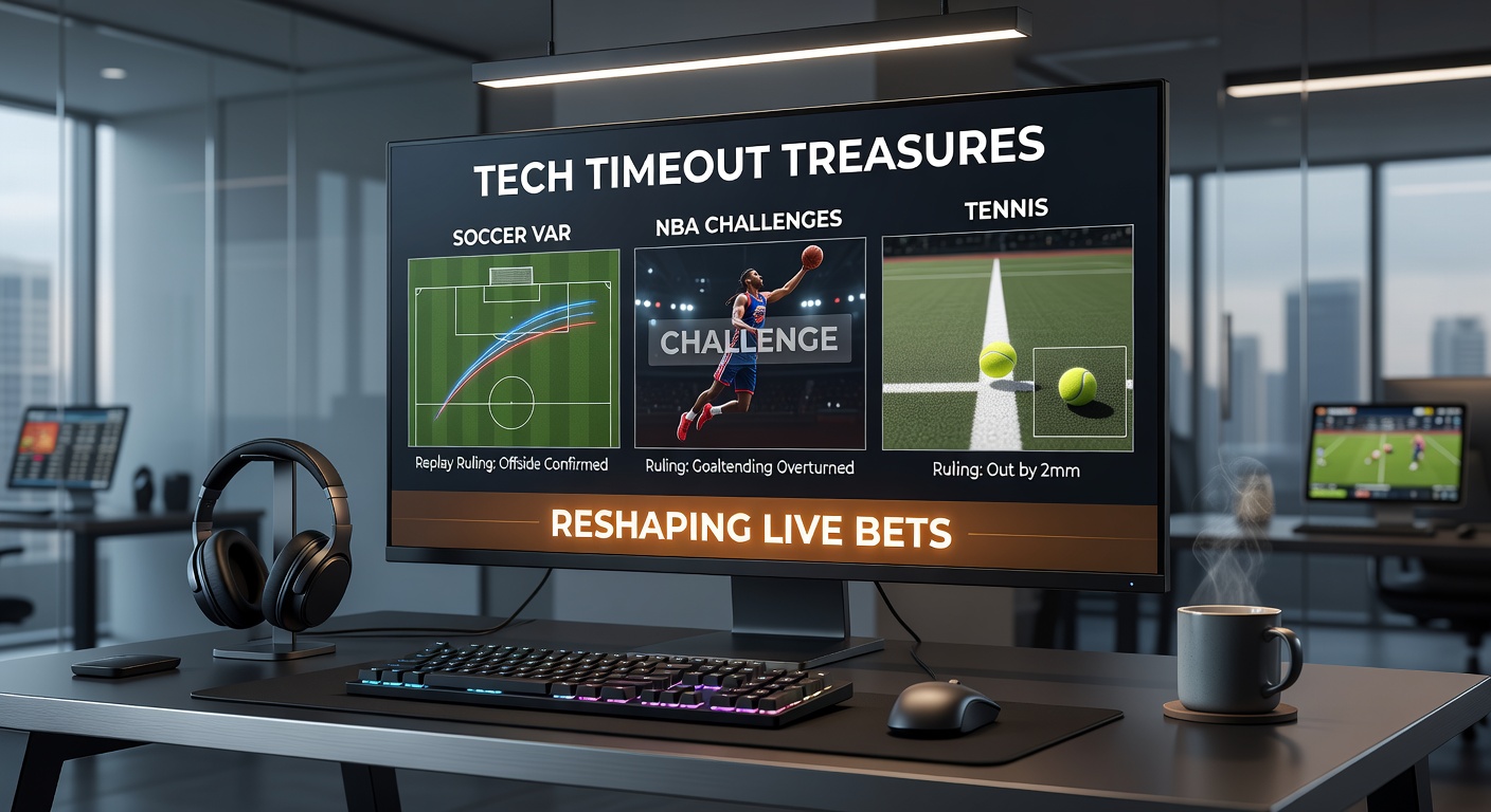 NBA coach challenging a foul call on a sideline monitor, with players from both teams watching intently during a playoff game